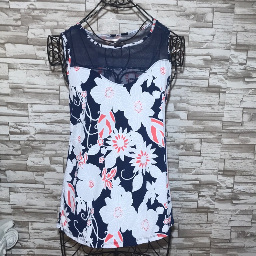 SJS mesh floral print top.